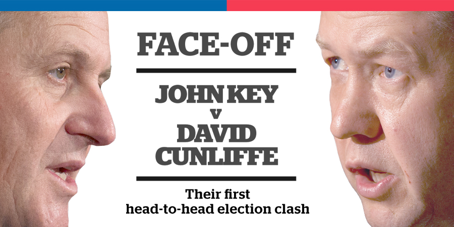 John Key and David Cunliffe will clash in tonight's debate on One. Photo / NZ Herald
